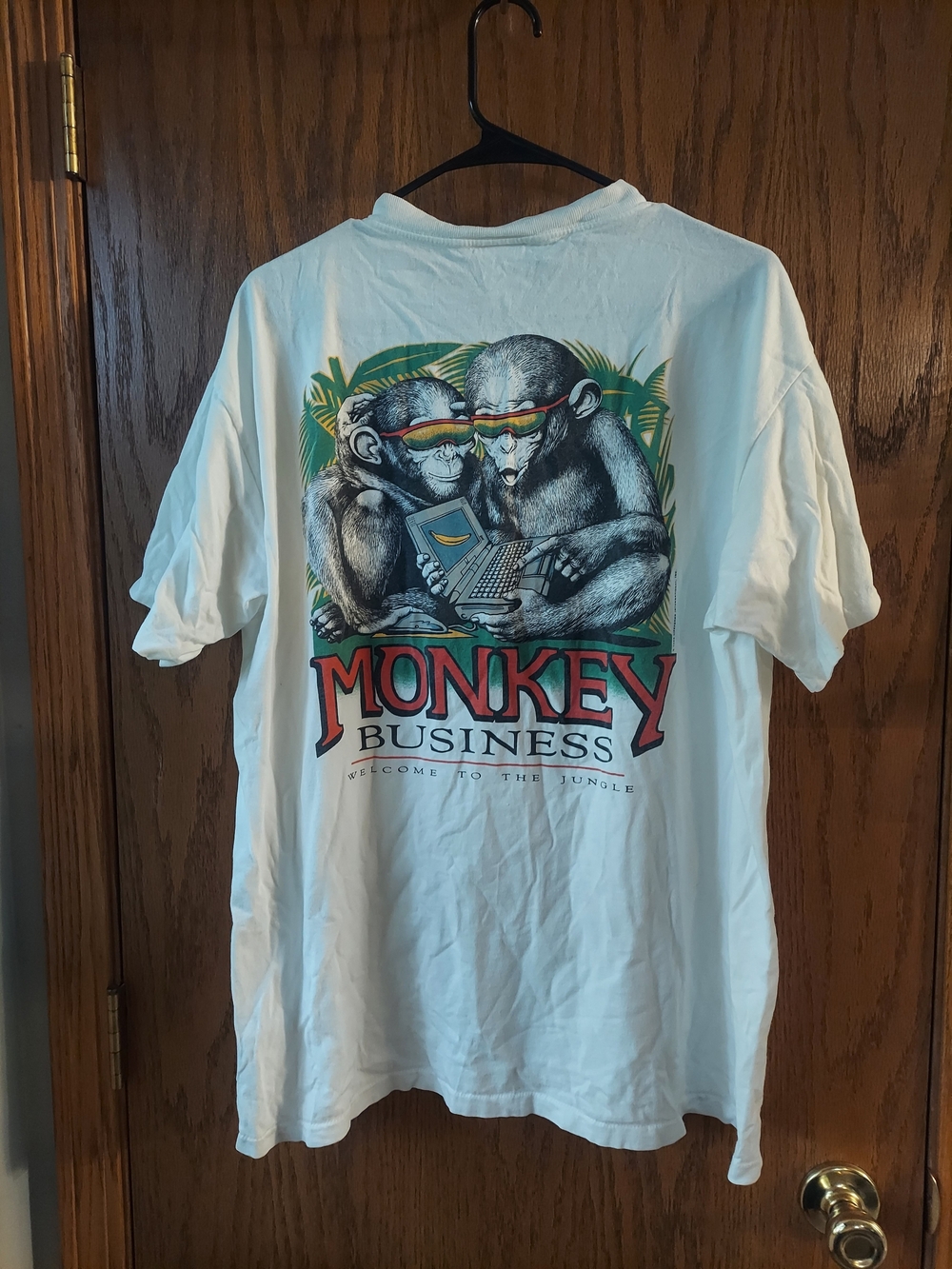 Vintage 90s Lifeforms Monkey Business T-Shirt XL Graphic Tee Made in USA